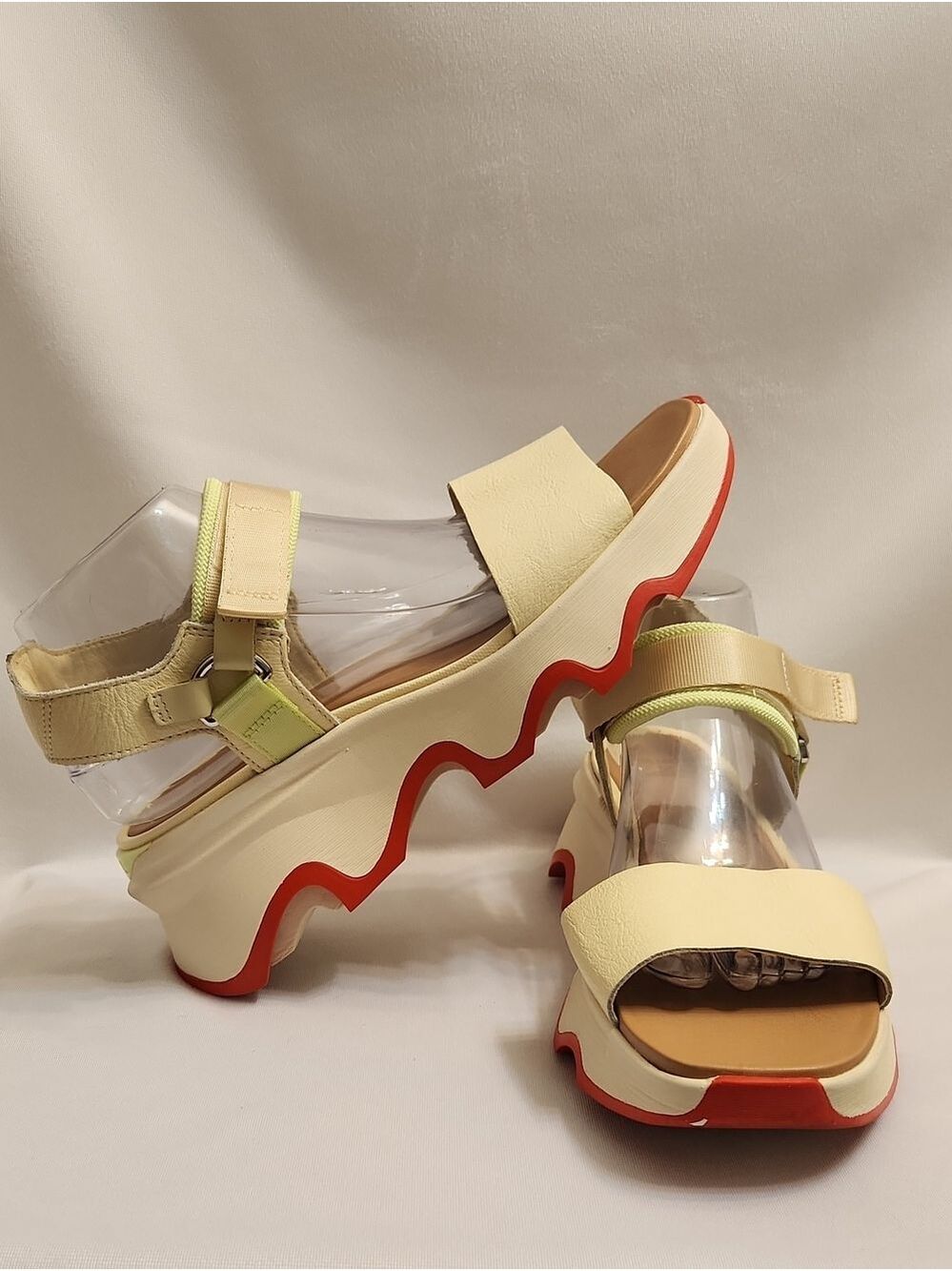 Sorel Kinectic Impact Y-Stap High Cream Sandals (Size 9.5)